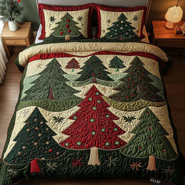 3-Piece Quilted Bed Set - Enchanted Forest