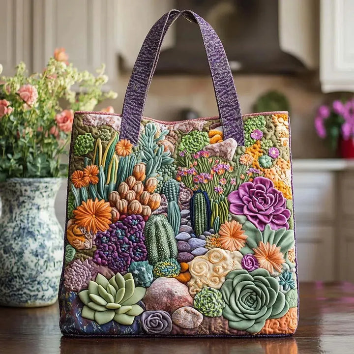 Handcrafted Succulent Garden Tote