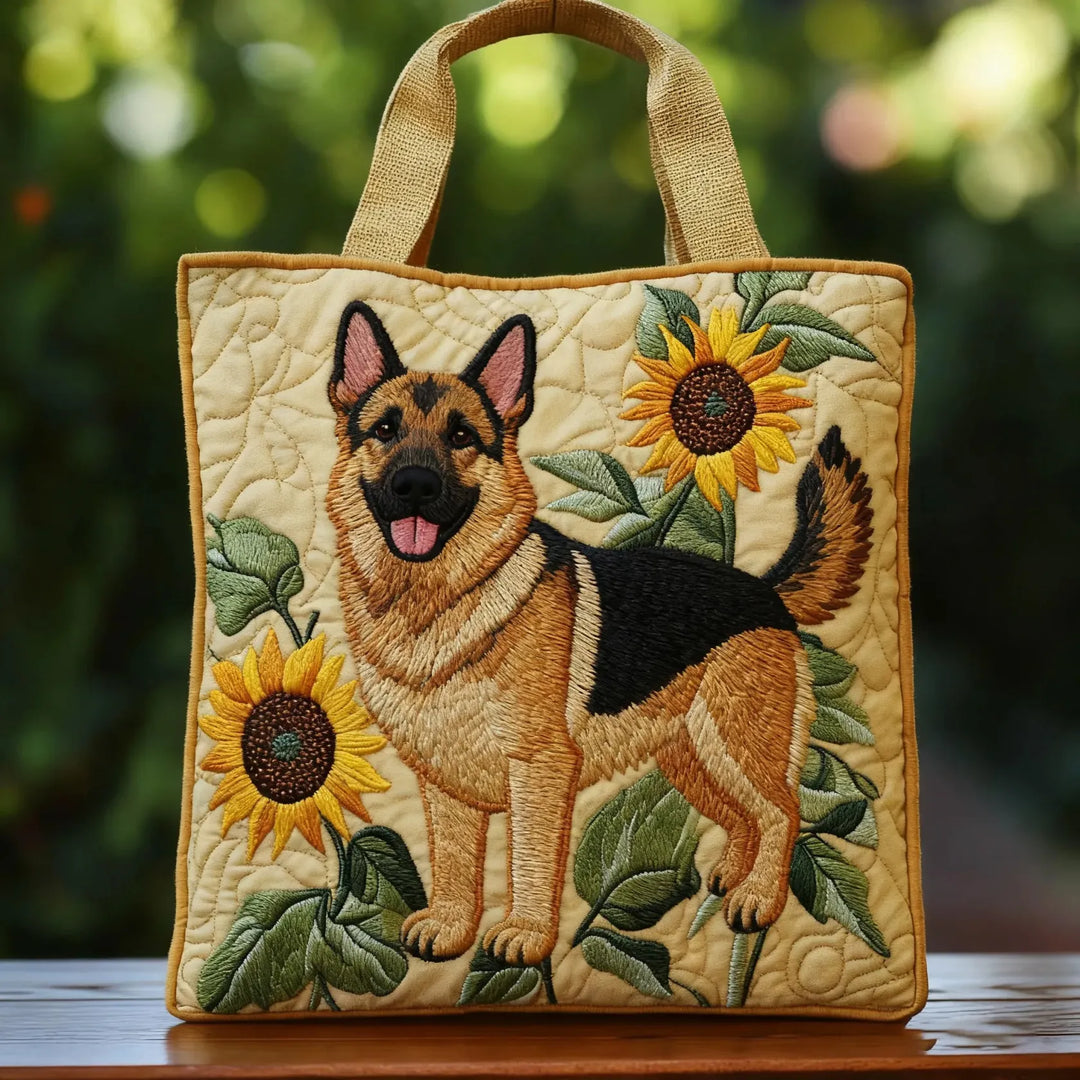 Floral Artisan Bag featuring German Shepherd Design
