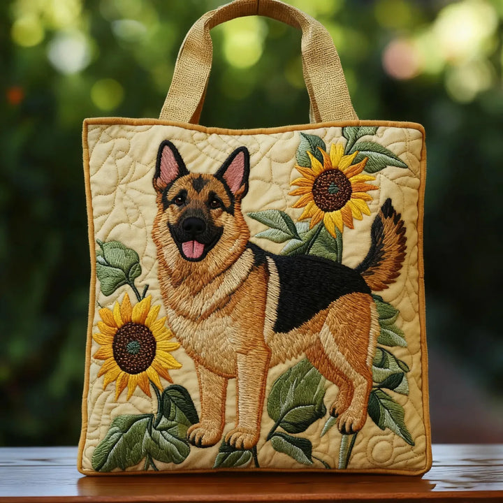 Floral Artisan Bag featuring German Shepherd Design