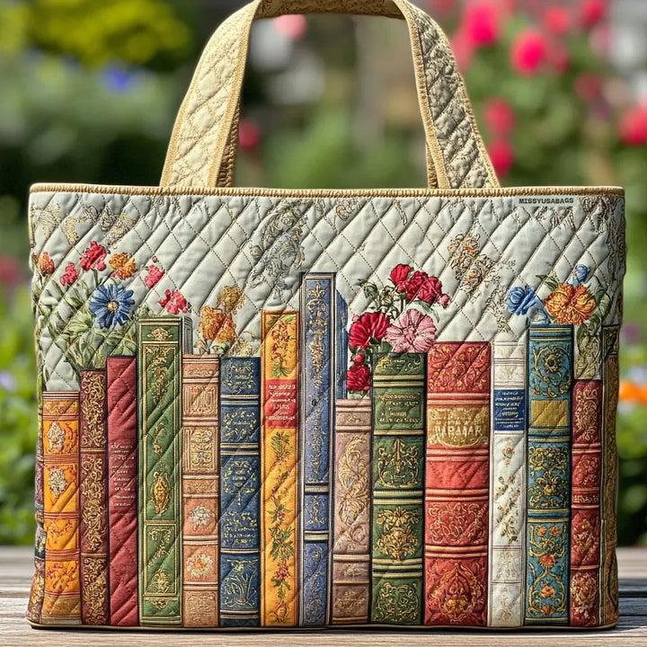 Enchanted Library Quilted Tote Bag