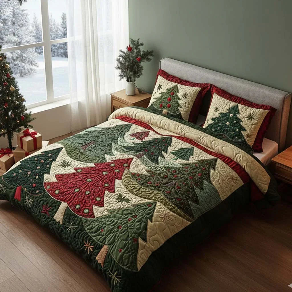 3-Piece Quilted Bed Set - Enchanted Forest