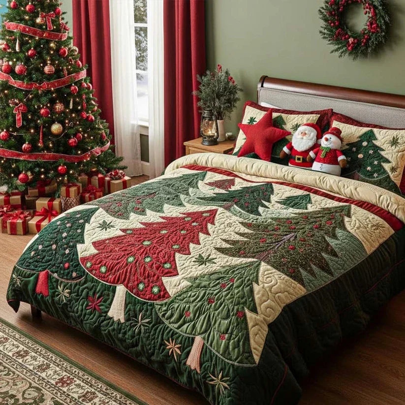 3-Piece Quilted Bed Set - Enchanted Forest