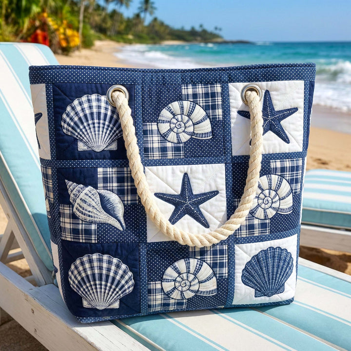 Artisan Beach Tote | Tranquil Shells Design