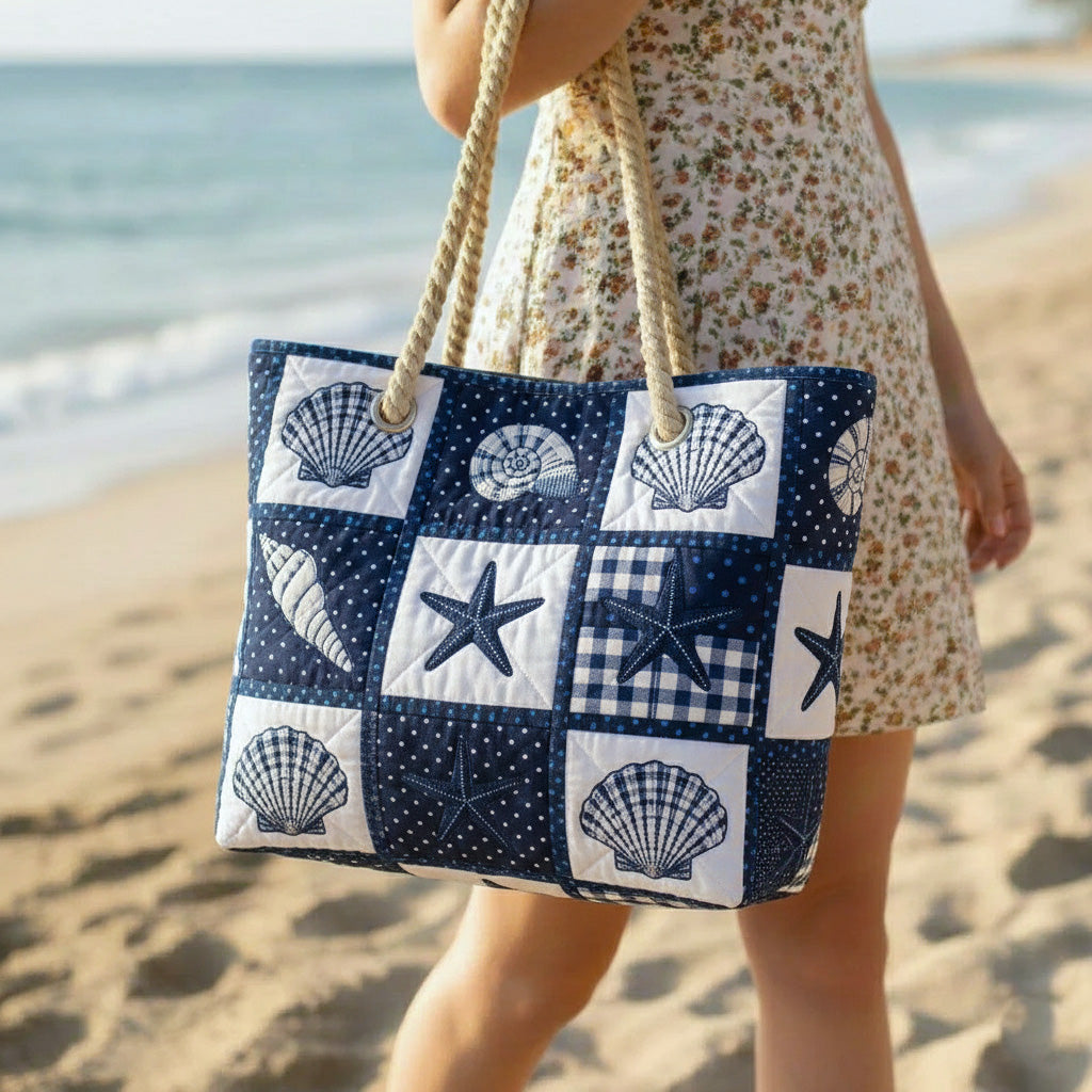 Artisan Beach Tote | Tranquil Shells Design