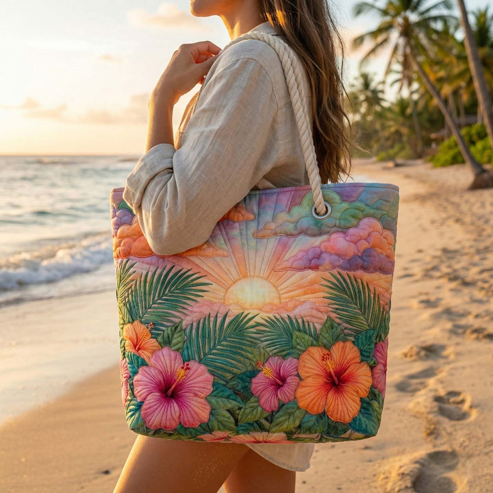 Tropical Amanecer Artisan Beach Bag