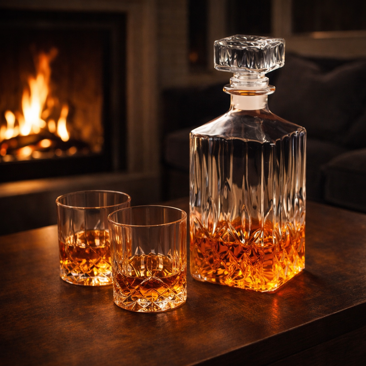 Whiskey Glass Set - Elegant Glass and Tumbler Duo