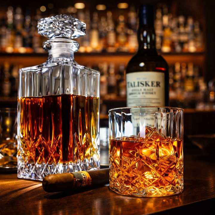 Whiskey Glass Set - Elegant Glass and Tumbler Duo
