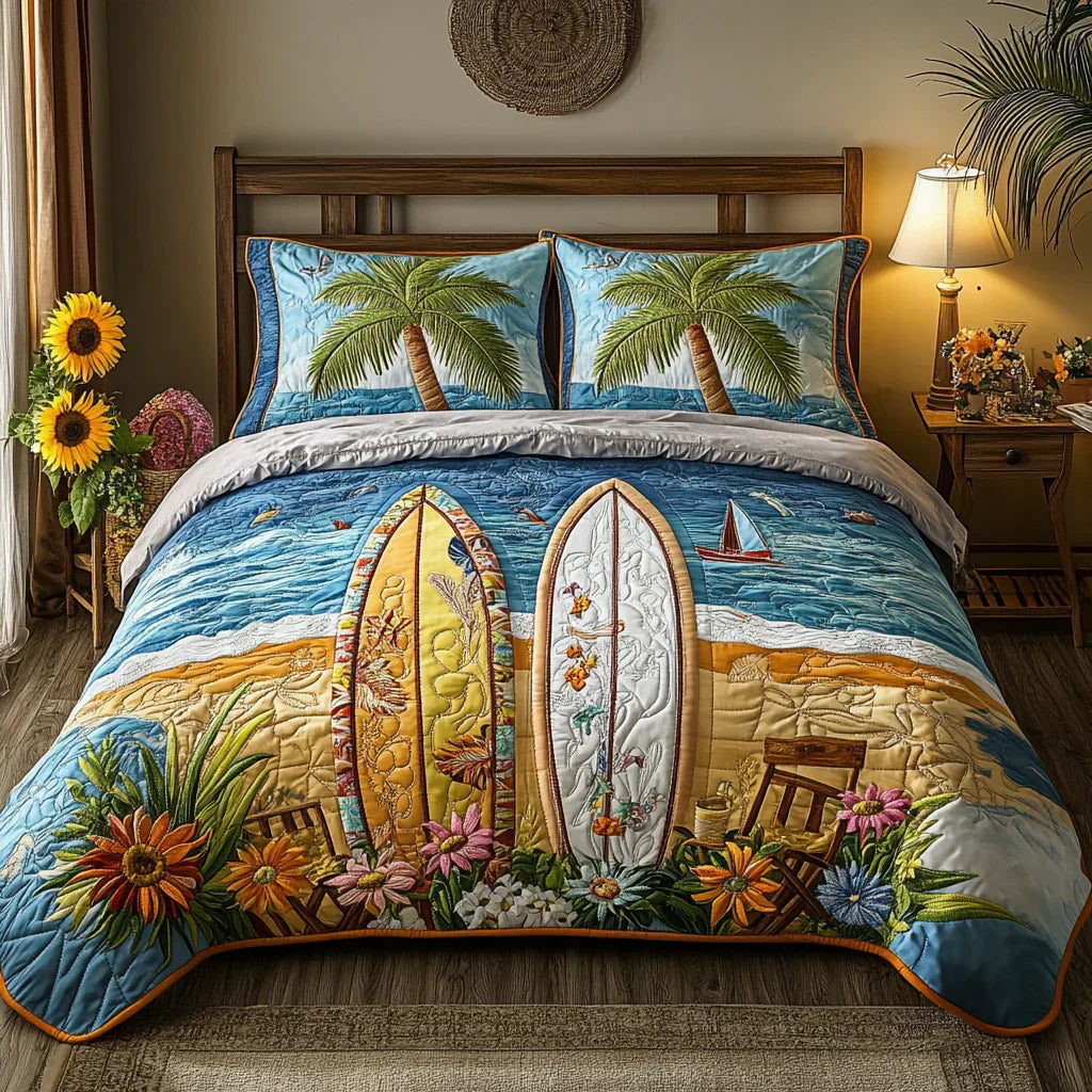 3-Piece Island Breeze Quilted Bed Set