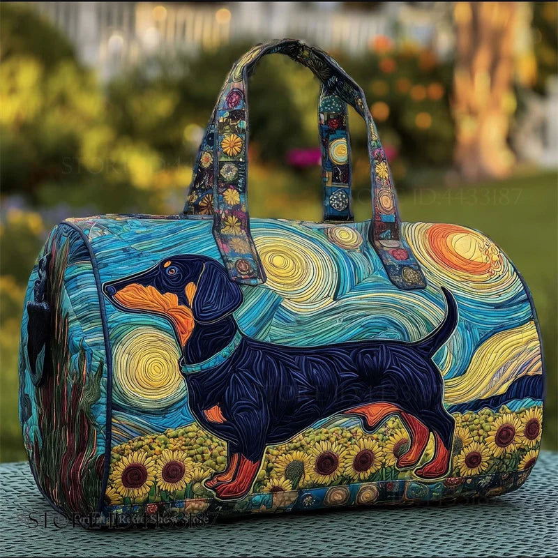 Handcrafted Quilted Dachshund Tote