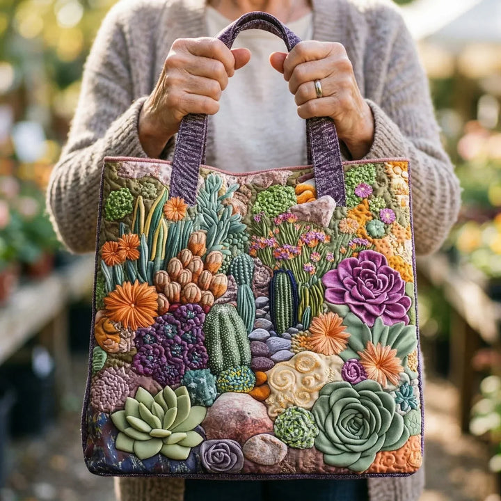 Handcrafted Succulent Garden Tote